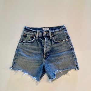 AGOLDE Riley cutoff denim shorts 24